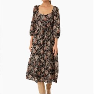 Emerson Fry Thalia Print Organic Lucy Long Sleeve Dress Medium